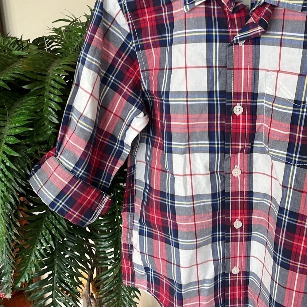 Brand New OshKosh B’Gosh Plaid Button Down Shirt Collared Cotton Long Sleeve